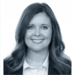 black and white profile image of Ashley Brush, VP of Operations Excellence