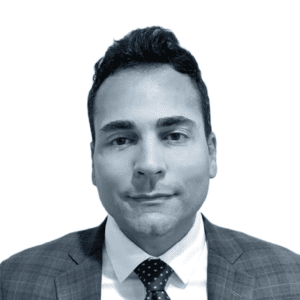 Ruben_square-24 black and white headshot of Ruben Cruz, director of contracts and procurement