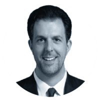 About-leadership-headshots-rob-a black and white profile image of Rob Allegar, Chief Strategy Officer
