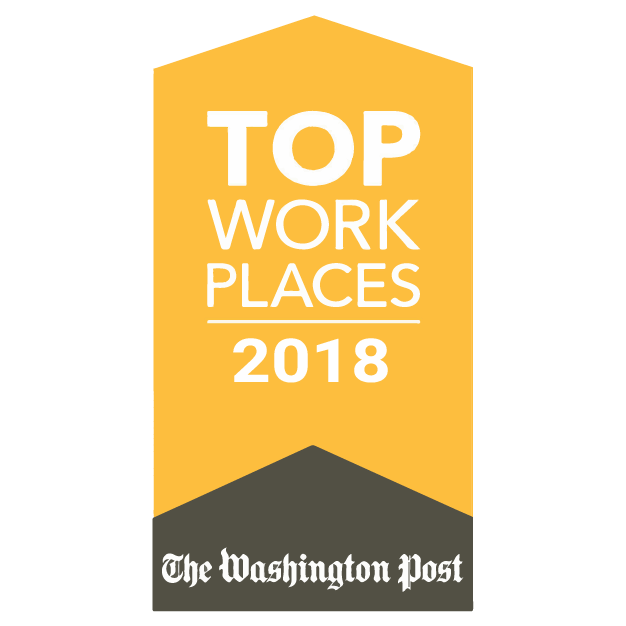 Top Work places 2018, the Washington post icon banner