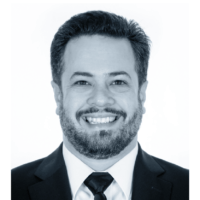 black and white profile image of Robert Santos, President & Co-Founder