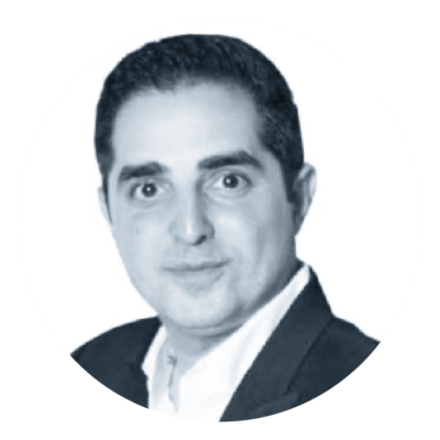 black and white profile image of Mo Hessabi, SVP of Growth