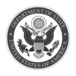 Black and white image of the U.S. Department of State Seal