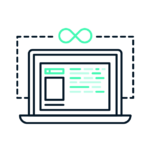 illustration of a laptop with an infinity sign for government research and development