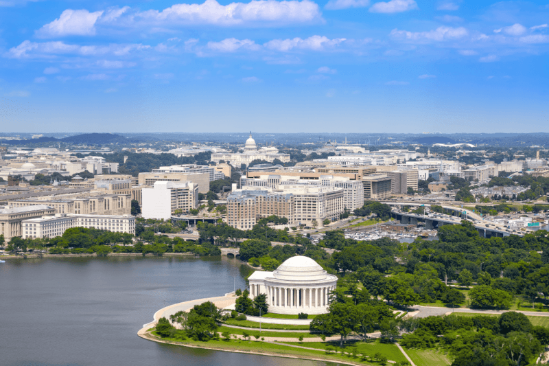 intel-washingtondc drone view of washington, d.c. Thomas Jefferson Memorial