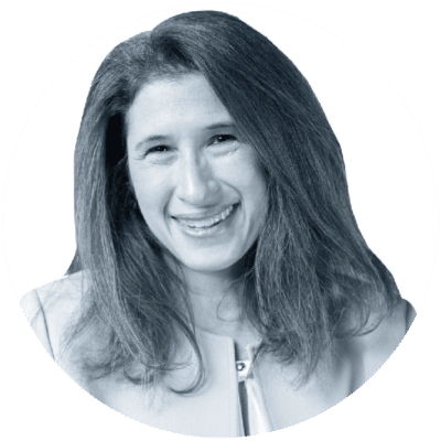 black and white profile image of Rachel Cohen, Chief Growth Officer