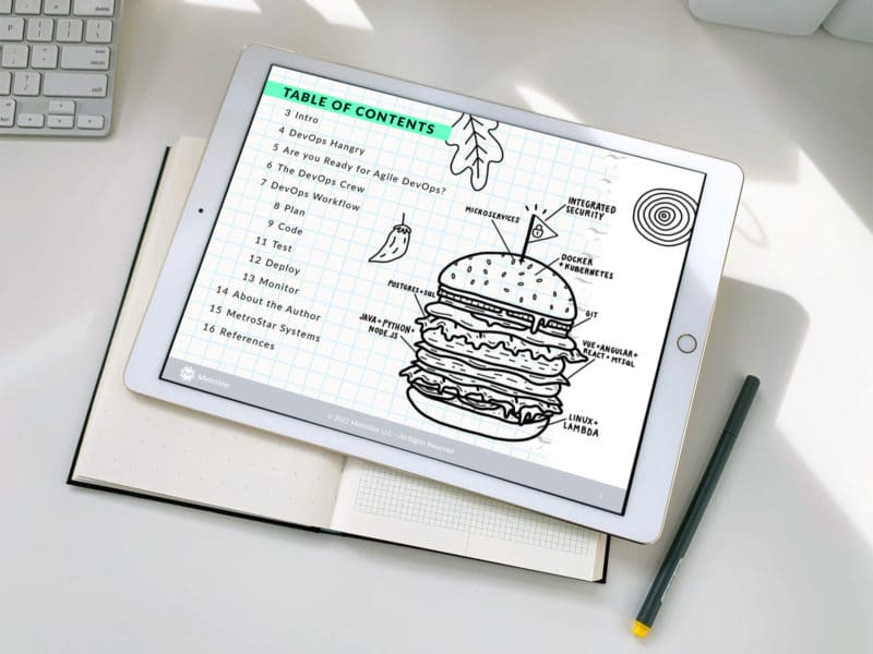 DevSecOps_Ebook-2022_RD-mockup Showing the DevSecOps burger from our playbook which is part of our government research and development