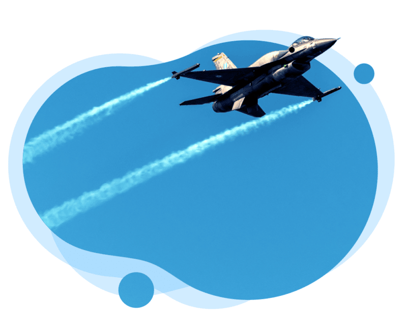 case-study-images_airforce air force jet against blue sky showcasing technology solutions in federal government