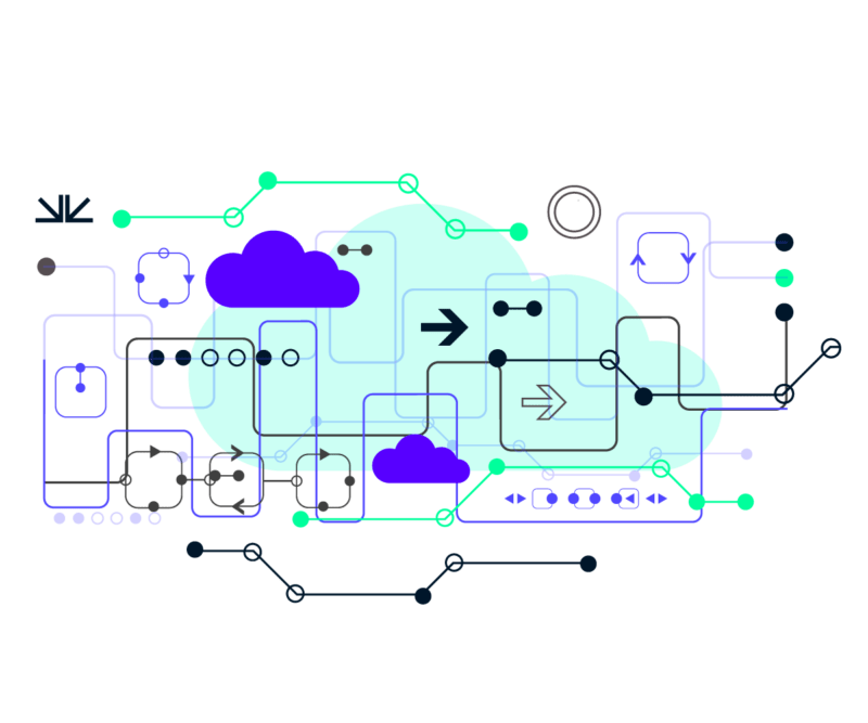 cloud-features various blue clouds with thin lines and boxes overlaying