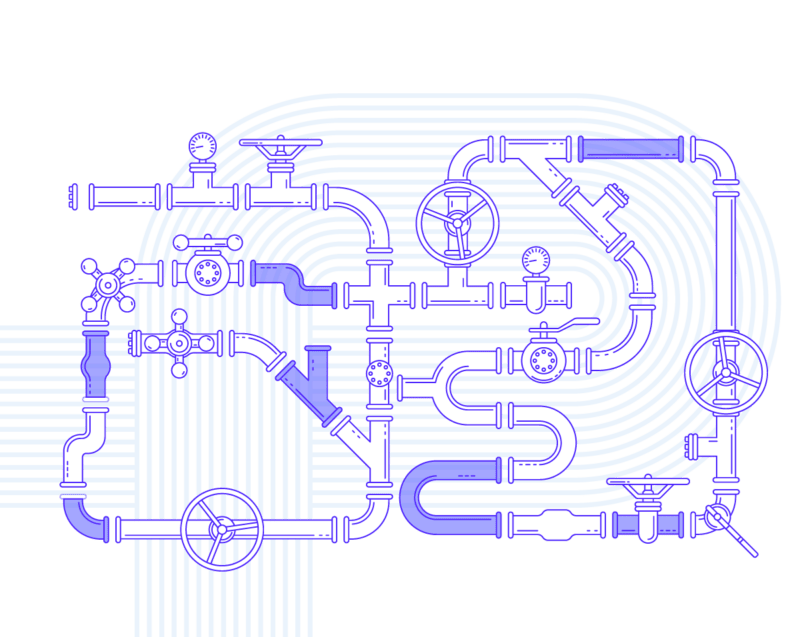 quartz-features purple line art of water pipes
