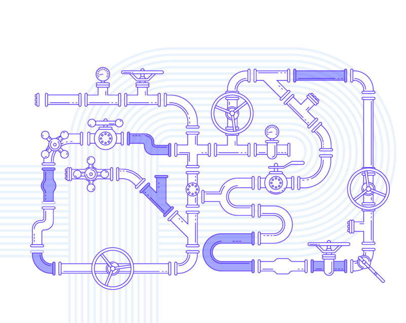 purple line art of water pipes 