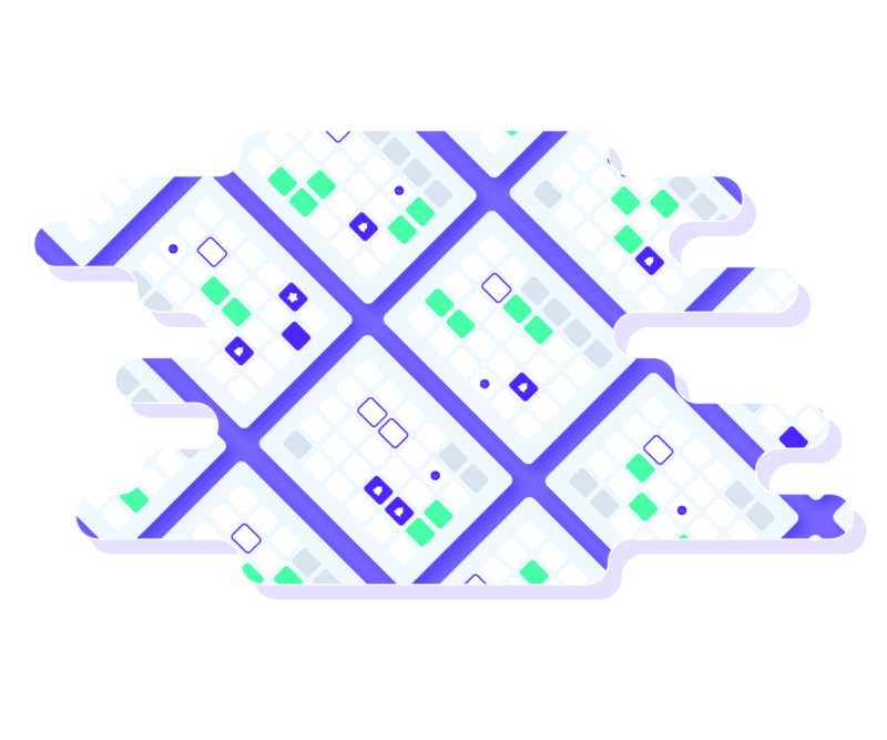 save-the-date (1) blue purple and mint illustration of calendars grouped together into a grid