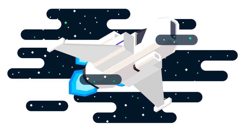 sds_lp_hero illustration of spacecraft flying through starry clouds