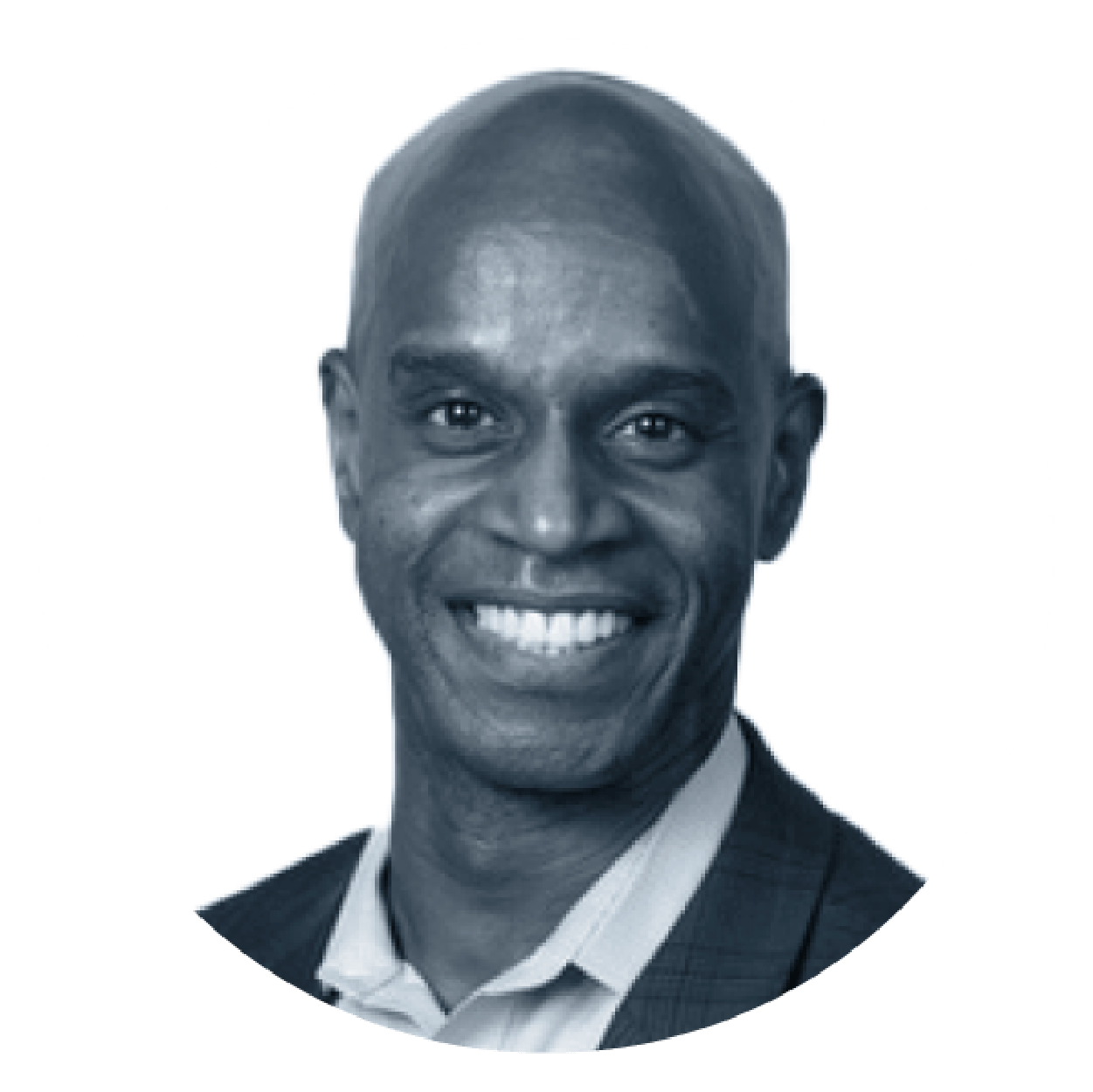 Black and White Headshot of Cedric George, MetroStar's VP of Strategy & Growth