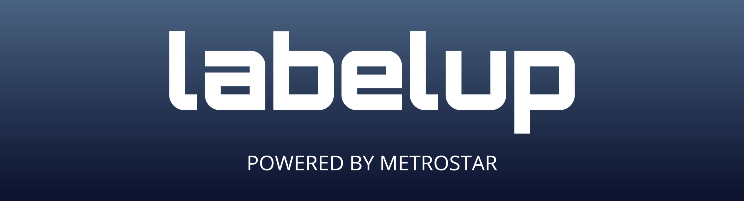 LabelUp Logo on blue gradient background