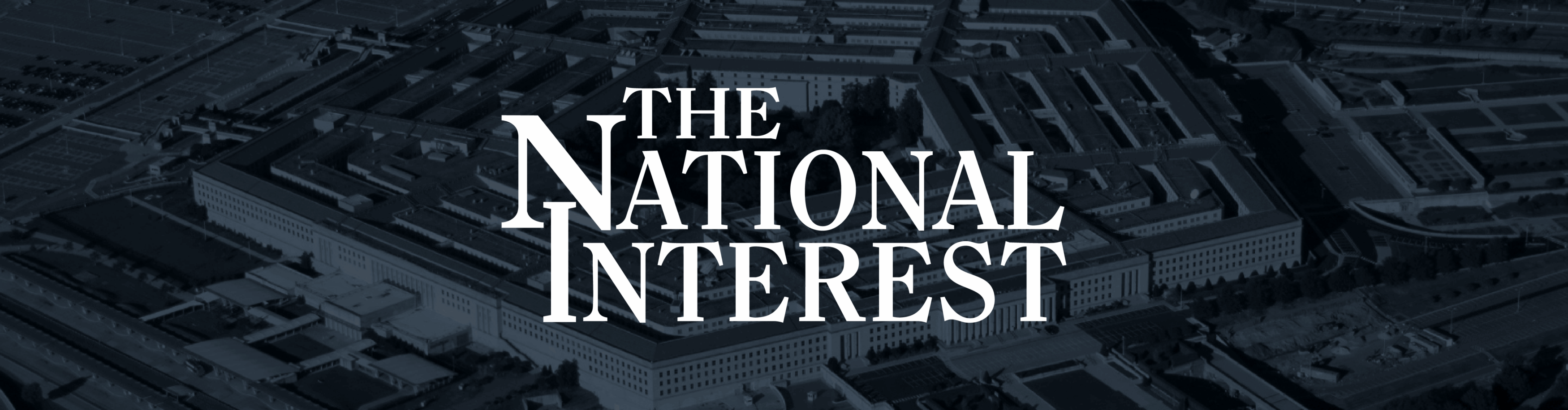 The National Interest Logo on a darkened image of an aerial view of the pentagon building