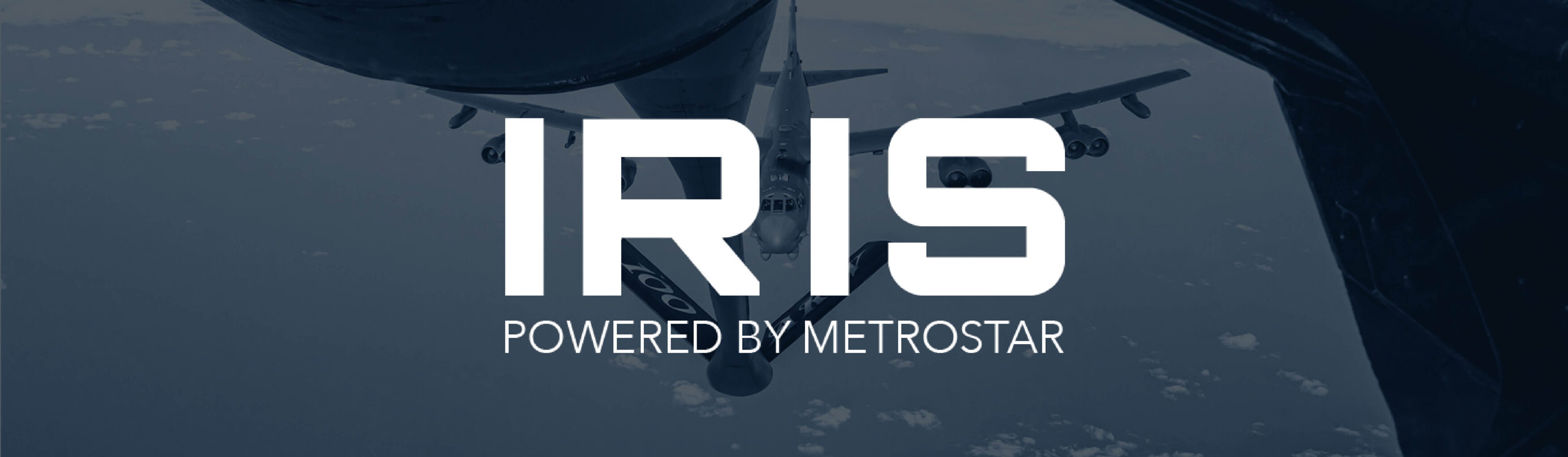 A photo from the US Air Force with the text IRIS Powered by MetroStar overlayed