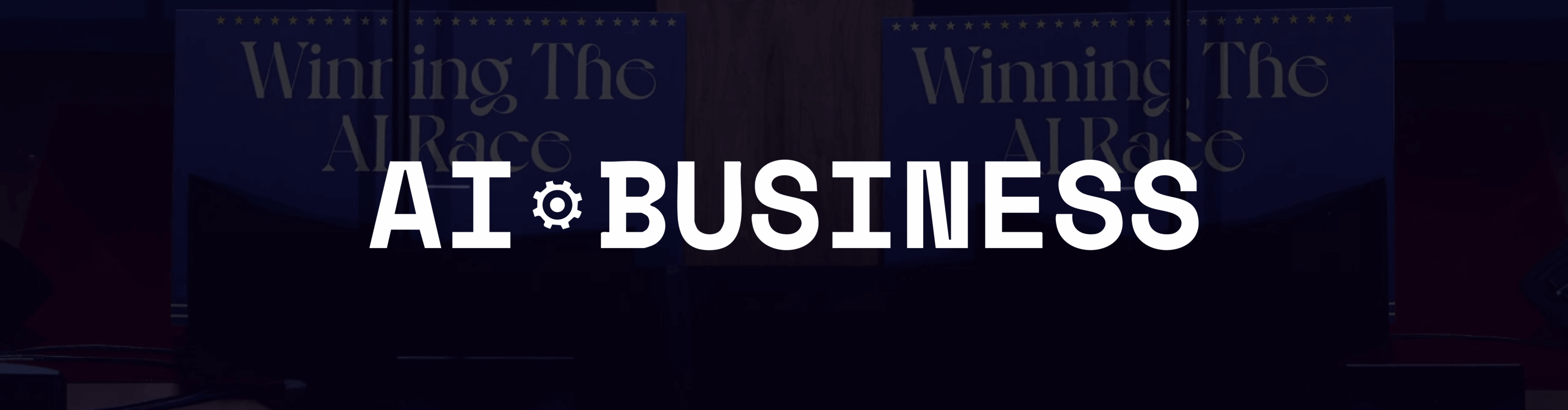 AI Business Logo on Darkened Background