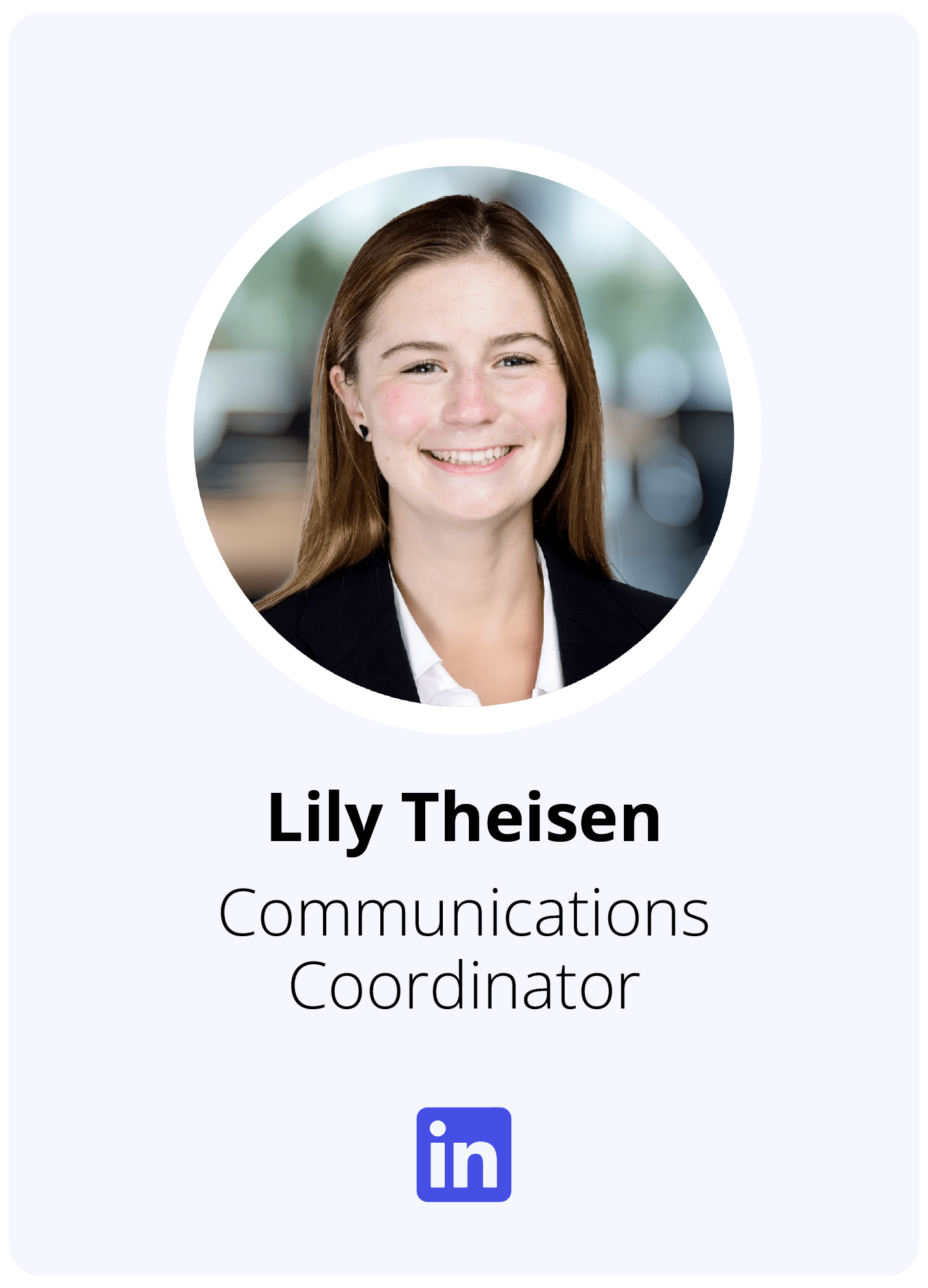 Headshot of MetroStar Communications Coordinator Lily Theisen