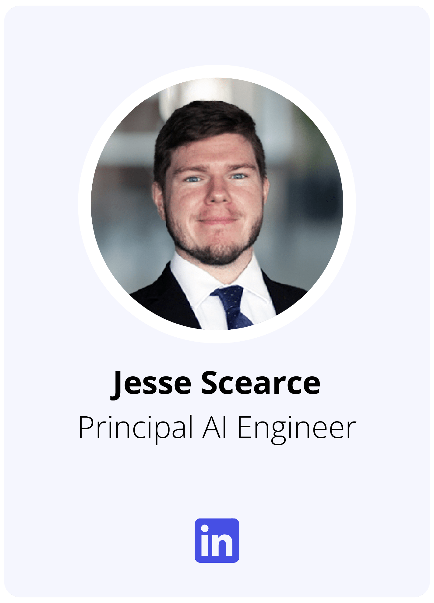 Headshot of MetroStar Principal AI Engineer, Jesse Scearce